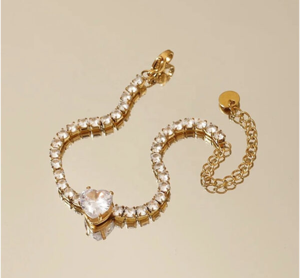 rhinestone heart bracelet - Image 3