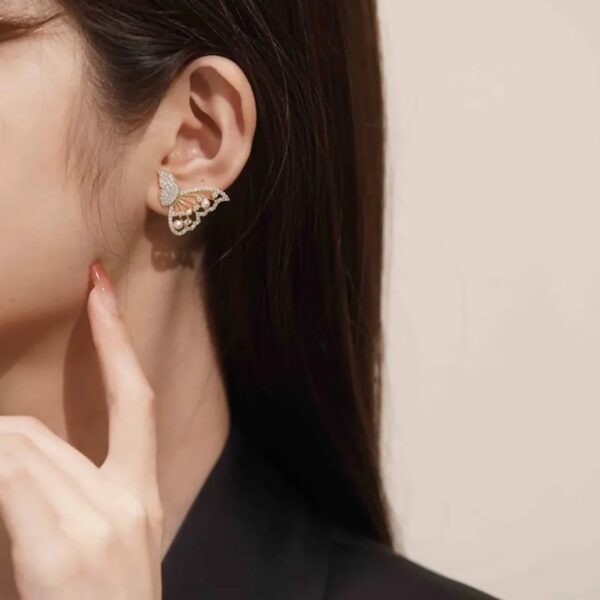 rhinestone butterfly earrings