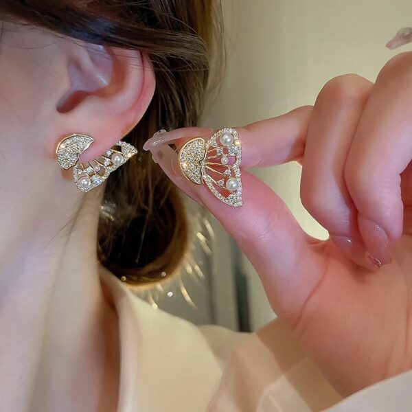 rhinestone butterfly earrings - Image 2