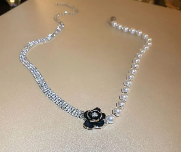 rhinestone flower choker - Image 2