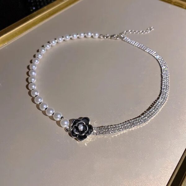 rhinestone flower choker - Image 3