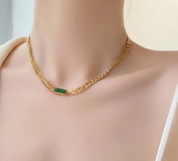 korean green stone necklace