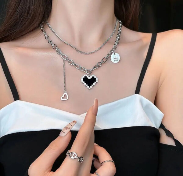 layered heart necklace
