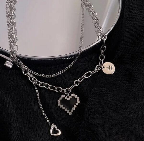 layered heart necklace - Image 4