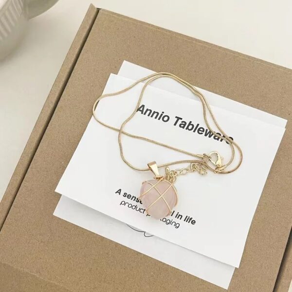 Pink opal stone barbie necklace - Image 3