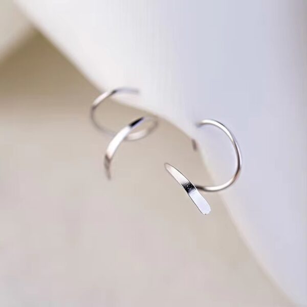 spiral silver earrings - Image 2