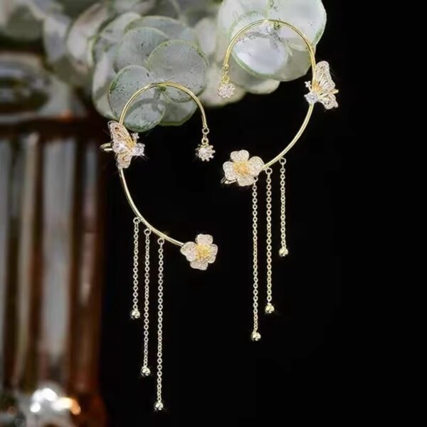 Sterling butterfly hanging earcuff - Image 2