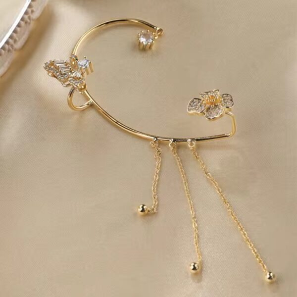 Sterling butterfly hanging earcuff - Image 3