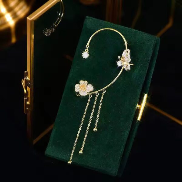 Sterling butterfly hanging earcuff - Image 4
